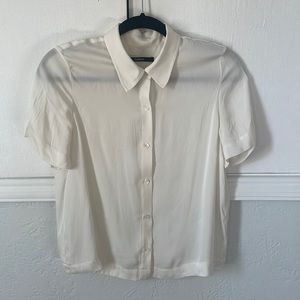 Quince silk short sleeve blouse, xs